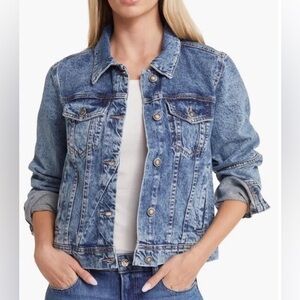 Free People Rumors Denim Jacket Indigo Blue size Medium